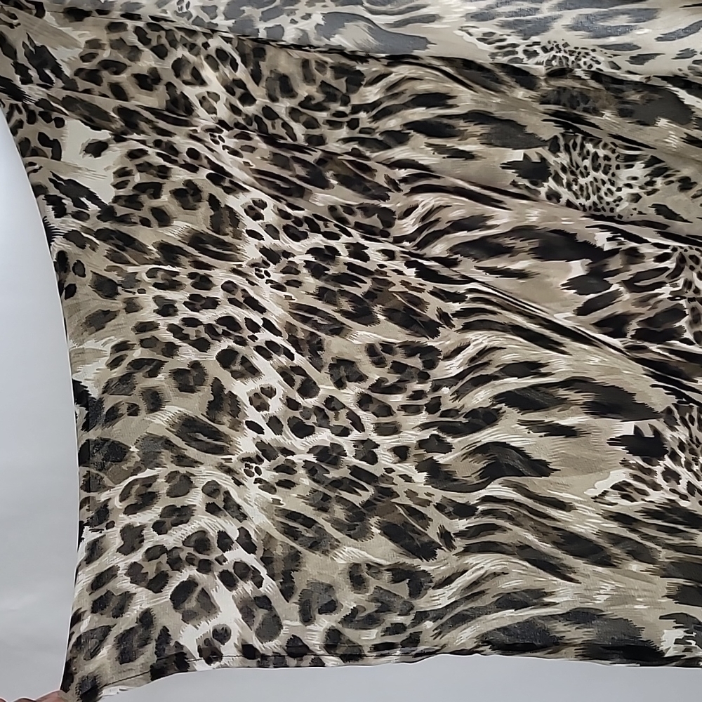 Olive And Black Animal Print Open Front Cardigan - Picture 8 of 8